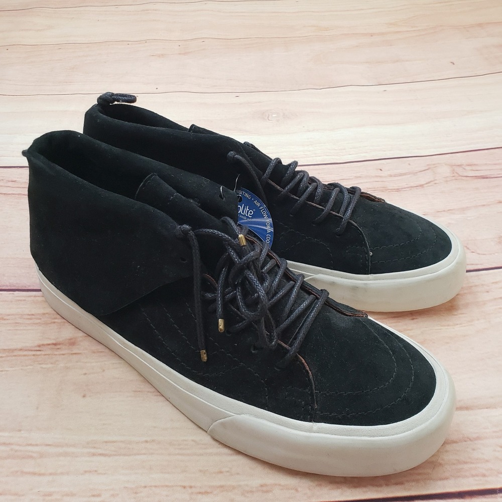 Vans California Sk8-Hi Moc Suede Sneakers Mens 9 Black Fringe Skateboard‎ Adult